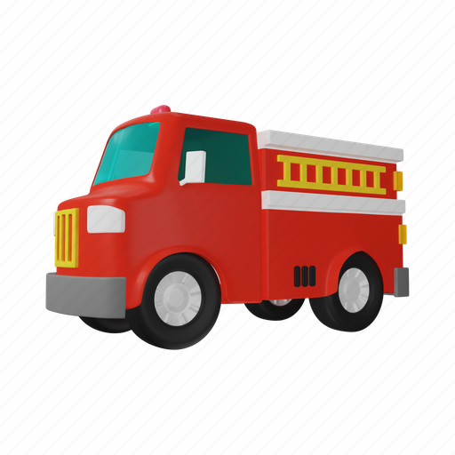 Fire truck, car, automobile, service, travel, transportation, vehicle 3D illustration - Download on Iconfinder