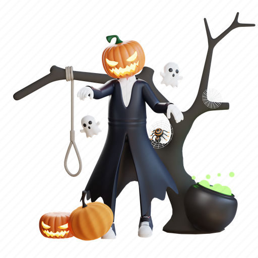 Halloween, character, illustration, jack, lantern, concept, night 3D illustration - Download on Iconfinder