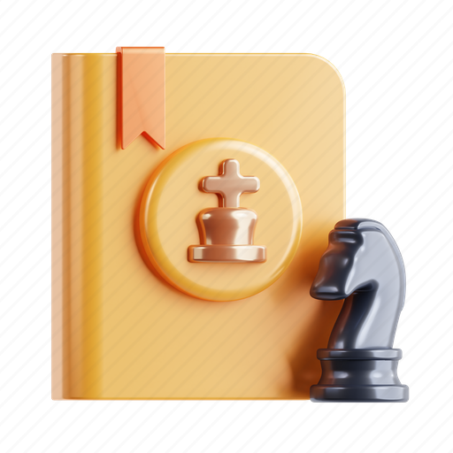 Book chess, chess game, manual, guide, game 3D illustration - Download on Iconfinder