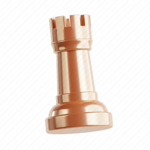 Rook, chess, chess piece, strategy, game 3D illustration - Download on Iconfinder