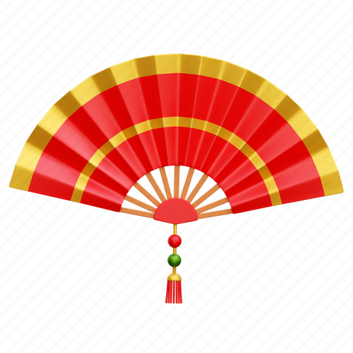 Fan, chinese fan, decoration, lunar new year 3D illustration - Download on Iconfinder