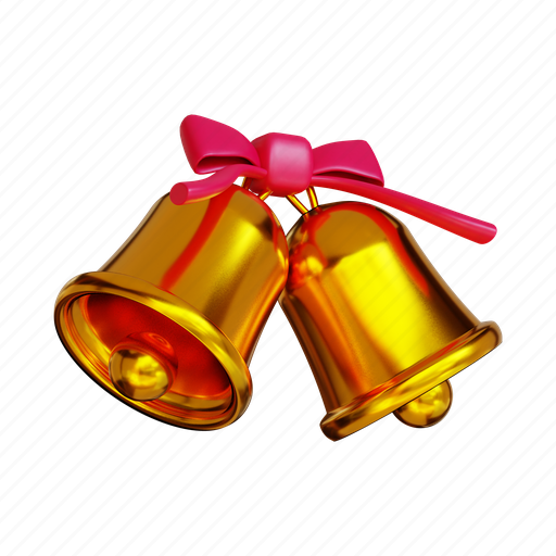Christmas, golden, bell, holiday, merry, winter, happy 3D illustration - Download on Iconfinder