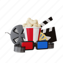 cinema, movie, film, entertainment, popcorn, background, theater, illustration, camera 