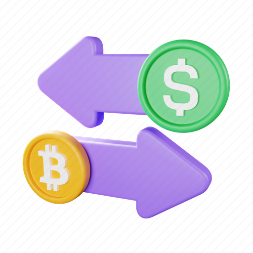 Exchange, money, crypto, cryptocurrency, blockchain 3D illustration - Download on Iconfinder