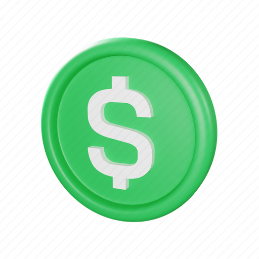 Usd, coin, money, cash, dollar, banking, currency 3D illustration - Download on Iconfinder