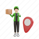 illustration, man, service, delivery, character, cartoon, courier, package, box 