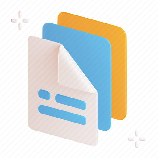 Documents, document, file, extension 3D illustration - Download on Iconfinder