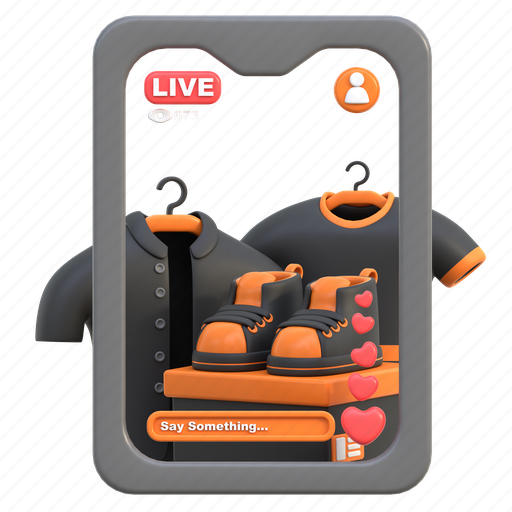Livestream, shopping 3D illustration - Download on Iconfinder