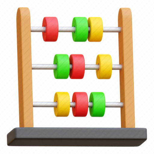 Abacus, calculator, calculation, mathematics, education 3D illustration - Download on Iconfinder
