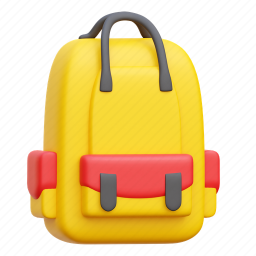 School bag, backpack, bag, education, school 3D illustration - Download on Iconfinder