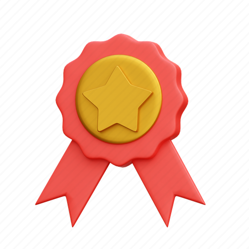 Medal, badge, award, achievement, success 3D illustration - Download on Iconfinder