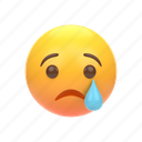 emoji, emoticon, sticker, face, sad, unhappy, cry, center 