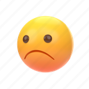 emoji, emoticon, sticker, face, sad, unhappy, left