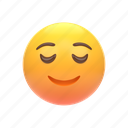 emoji, emoticon, sticker, face, satisfied, happy, smile, center 
