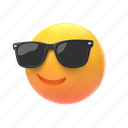 emoji, emoticon, sticker, face, sunglasses, style, cool, left 