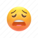 emoji, emoticon, sticker, face, unhappy, tired, center