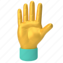 emoji, emoticon, sticker, gesture, hand, palm, yellow 