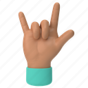 emoji, emoticon, sticker, gesture, rock, hand, medium