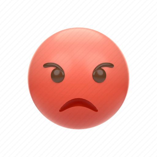 Emoji, emoticon, sticker, face, angry, furious, center 3D illustration - Download on Iconfinder