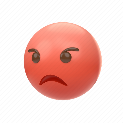 Emoji, emoticon, sticker, face, angry, furious, left 3D illustration - Download on Iconfinder