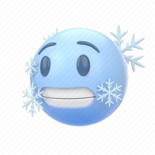 Emoji, emoticon, sticker, face, cold, ice, frozen 3D illustration - Download on Iconfinder