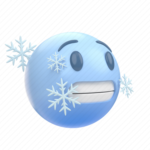 Emoji, emoticon, sticker, face, cold, ice, winter 3D illustration - Download on Iconfinder