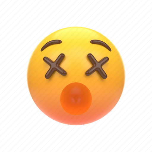 Emoji, emoticon, sticker, face, dead, deceased, center 3D illustration - Download on Iconfinder