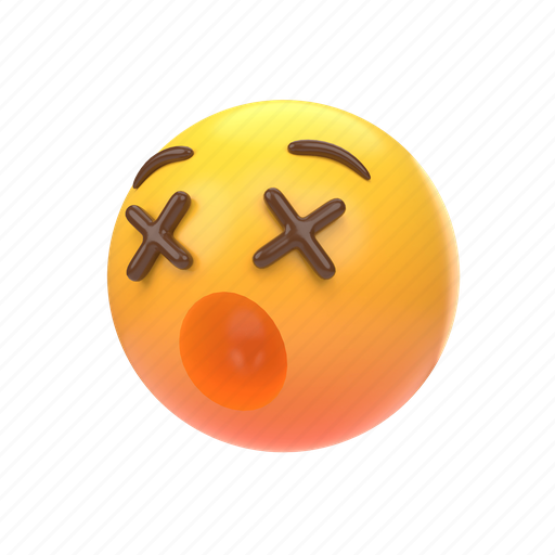 Emoji, emoticon, sticker, face, dead, deceased, left 3D illustration - Download on Iconfinder