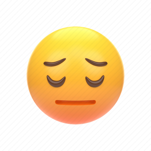 Emoji, emoticon, sticker, face, disappointed, sad, center 3D illustration - Download on Iconfinder