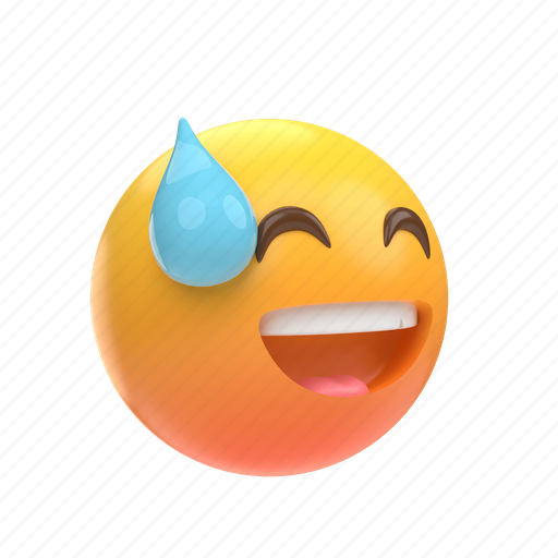 Emoji, emoticon, sticker, face, embarressed, just, kidding 3D illustration - Download on Iconfinder
