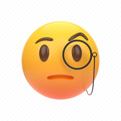 Emoji, emoticon, sticker, face, gentleman, detective, center 3D illustration - Download on Iconfinder