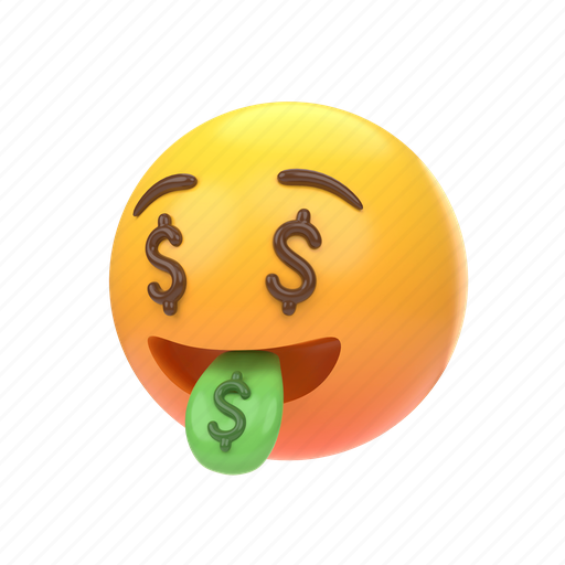 Emoji, emoticon, sticker, face, greedy, greed, money 3D illustration - Download on Iconfinder