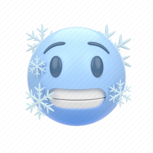 Emoji, emoticon, sticker, face, ice, cold, winter 3D illustration - Download on Iconfinder