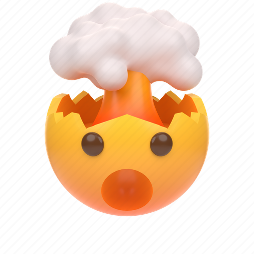Emoji, emoticon, sticker, face, mind, blown, wow 3D illustration - Download on Iconfinder