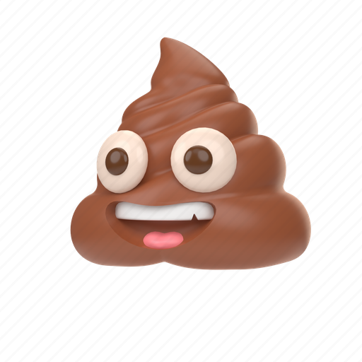 Emoji, emoticon, sticker, face, poop, shit, left 3D illustration - Download on Iconfinder