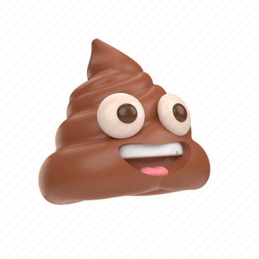 Emoji, emoticon, sticker, face, poop, shit, right 3D illustration - Download on Iconfinder