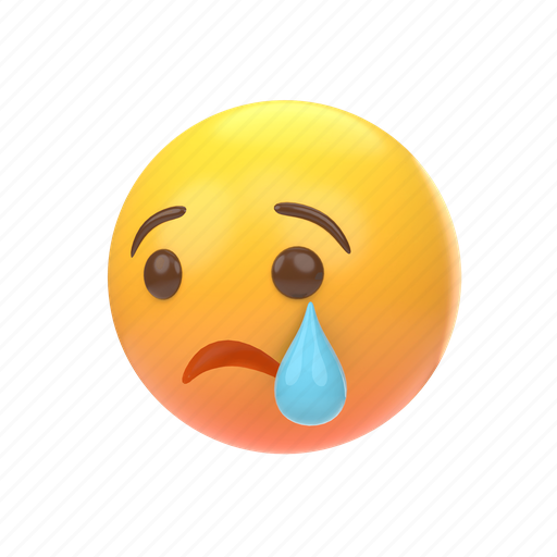 Emoji, emoticon, sticker, face, sad, unhappy, cry 3D illustration - Download on Iconfinder