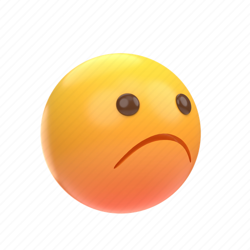 Emoji, emoticon, sticker, face, sad, unhappy, right 3D illustration - Download on Iconfinder