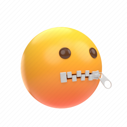 Emoji, emoticon, sticker, face, secret, zipper, zipped 3D illustration - Download on Iconfinder