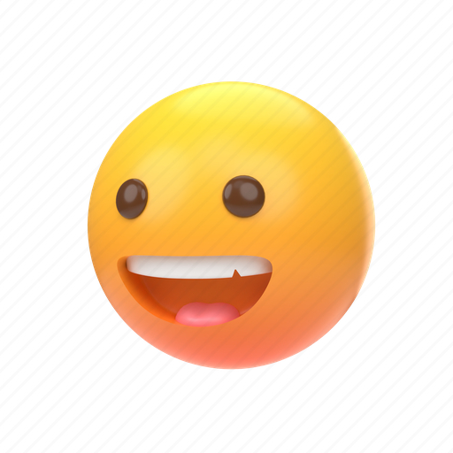 Emoji, emoticon, sticker, face, smile, happy, laughing 3D illustration - Download on Iconfinder