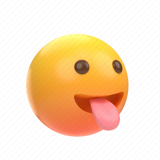 Emoji, emoticon, sticker, face, tongue, out, joke 3D illustration - Download on Iconfinder