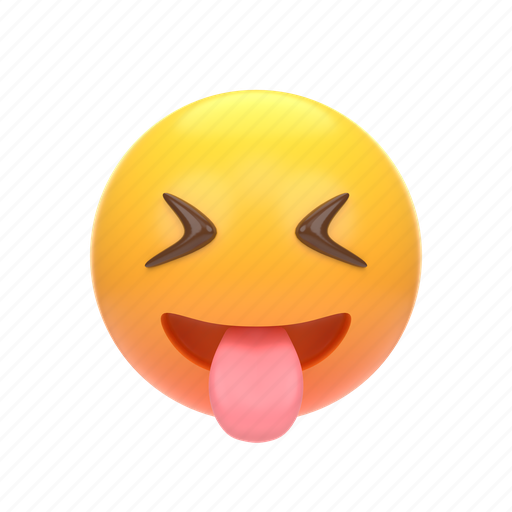 Emoji, emoticon, sticker, face, tongue, out, joking 3D illustration - Download on Iconfinder