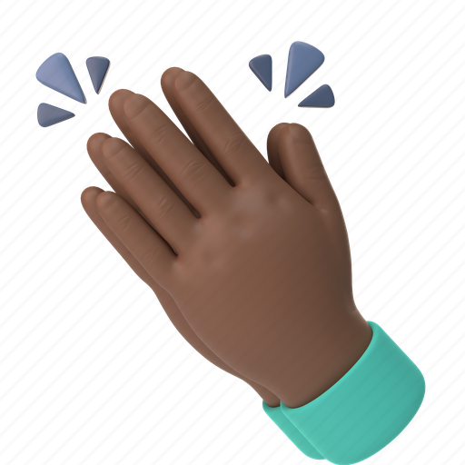Emoji, emoticon, sticker, gesture, clap, hand, dark 3D illustration - Download on Iconfinder