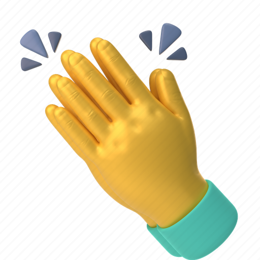 Emoji, emoticon, sticker, gesture, clap, hand, yellow 3D illustration ...