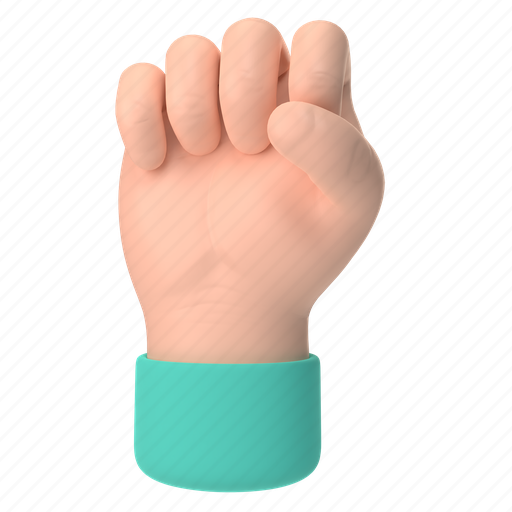 Emoji, emoticon, sticker, gesture, fist, up, light 3D illustration - Download on Iconfinder