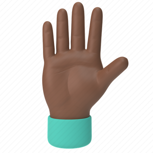 Emoji, emoticon, sticker, gesture, hand, palm, dark 3D illustration - Download on Iconfinder