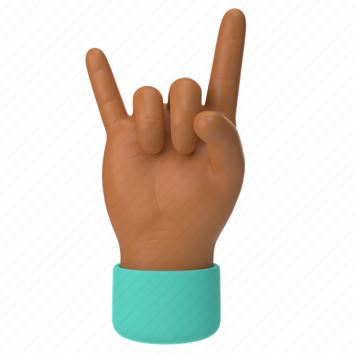 Emoji, emoticon, sticker, gesture, hand, rock, medium 3D illustration - Download on Iconfinder
