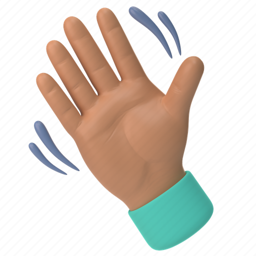 Emoji, emoticon, sticker, gesture, hand, wave, hello 3D illustration - Download on Iconfinder