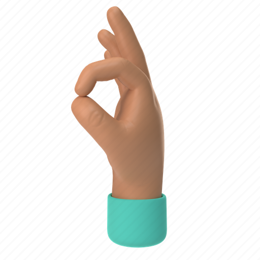 Emoji, emoticon, sticker, gesture, ok, hand, medium 3D illustration - Download on Iconfinder