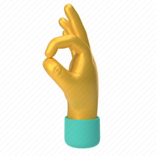Emoji, emoticon, sticker, gesture, ok, hand, yellow 3D illustration - Download on Iconfinder
